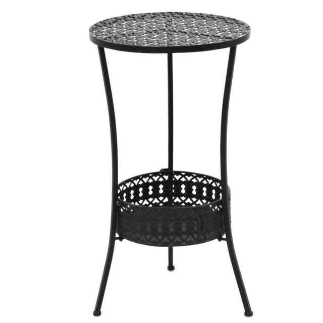 Bistro Table Black 40x70 Cm Metal Vidaxl