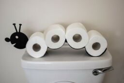 Caterpillar Toilet Roll Holder Black Free-standing Bathroom Tissue