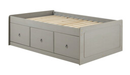 Solid Greywash Pine Bedroom Chest Wardrobe Bedside Bed Bookcase -