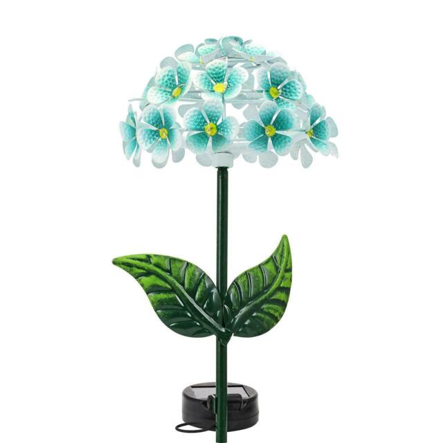 26 Led Solar Hydrangea Garden Stake Light Metal Flower Outdoor Garden