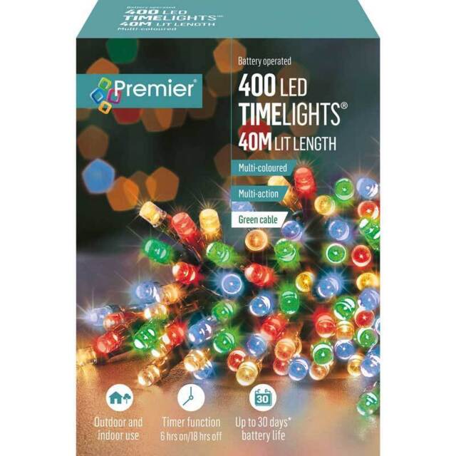 Premier 400 Led Battery Operated Multi-action Christmas Tree Lights