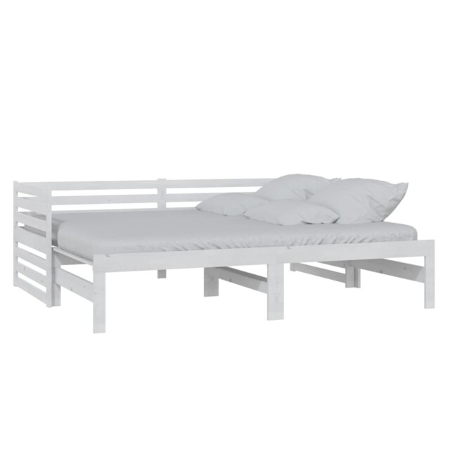 Solid Pinewood Pull-out Day Bed Wooden Sleepover Sofa Bed Multi