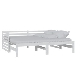 Solid Pinewood Pull-out Day Bed Wooden Sleepover Sofa Bed Multi