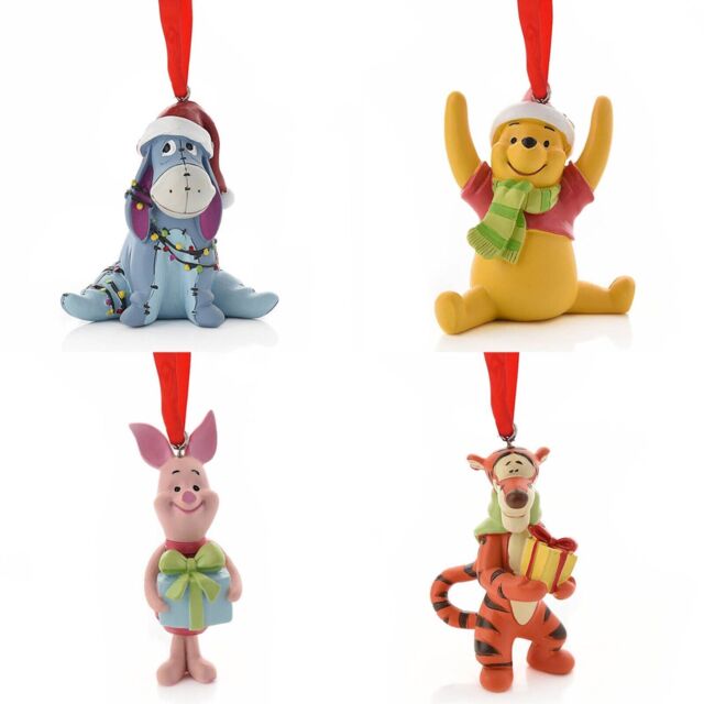 Disney Set Of 4 Winnie The Pooh Christmas Tree Hanging Decorations