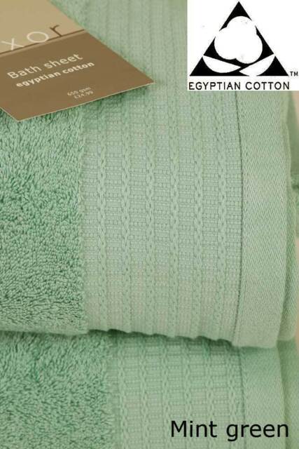 Mint Green Large Bath Sheet Pair - 100% Pure Egyptian Cotton 650gsm