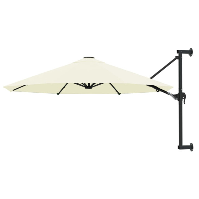 Wall-mounted Parasol 300cm Burgundy Fabric & Metal Crank Tilt 8-rib