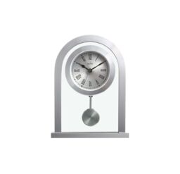 Acctim Clocks Silver Finish Quartz Battery Mantle Clock With Pendulum