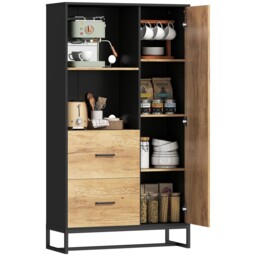 Homcom Storage Cabinet, Kitchen Pantry Cupboard With Drawers, Shelves