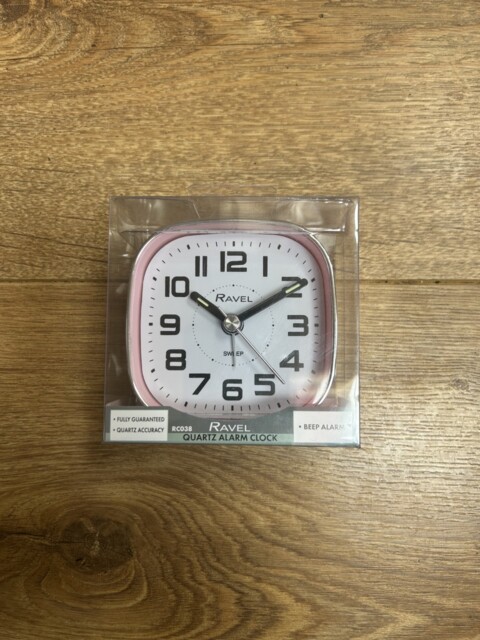 Small Pink Bedside Quartz Alarm Clock Ravel Rc038