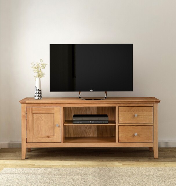 Large Tv Stand, Wooden Oak Tv Cabinet, Living Room Furniture With