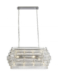 Ceiling Light Silver Rene 12 Bar Chrome Clear Crystal Glass