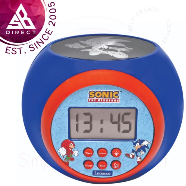 Lexibook Sonic Childrens Projector Alarm Clock With Timer & Night