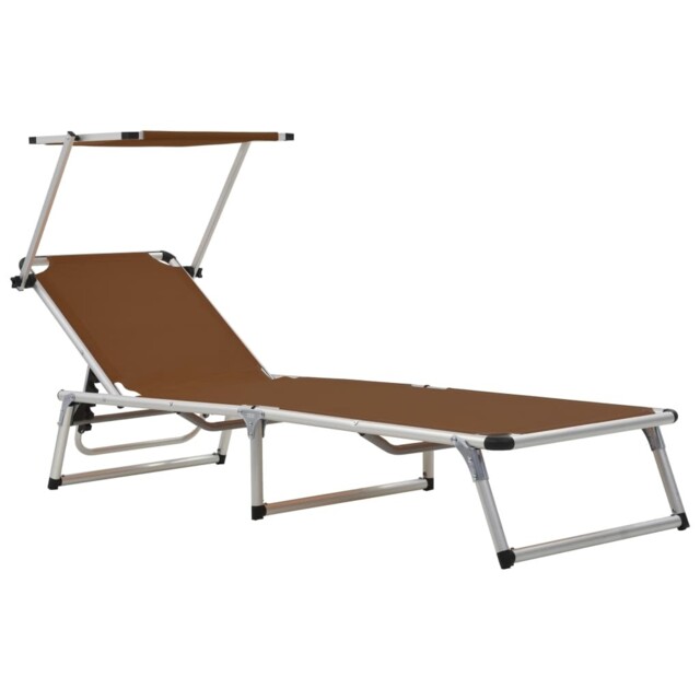 Folding Sun Lounger Outdoor Chair Daybed Sunbed Aluminium And