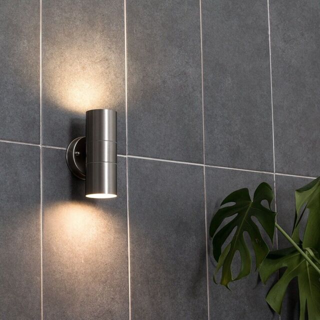 Garden Outdoor Led Up Down Wall Light Metal Security Lights Dusk To