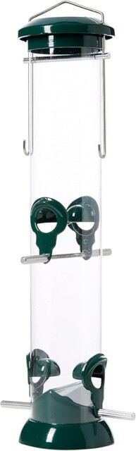 Rspb Premium Bird Seed Feeder, 580g Capacity, Green, Hanging With 4