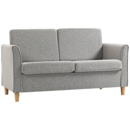 Homcom Double Seat Sofa Linen Upholstery Loveseat Couch W/ Armrests,