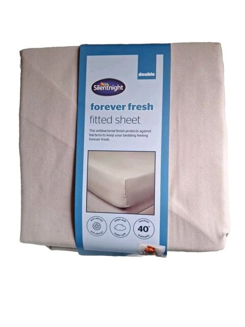 Silentnight Forever Fresh Fitted Sheet Natural Double Size