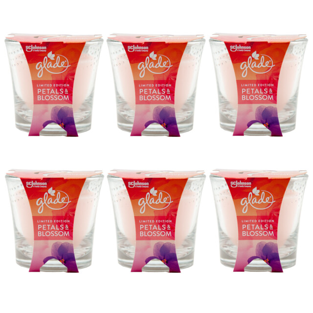 Glade Scented Candle Petals & Blossom 6x 129g Phacelie On Wild Roses