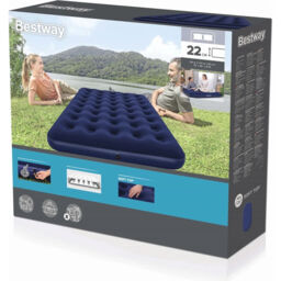 Bestway Double Inflatable Mattress - Soft Top (blue)