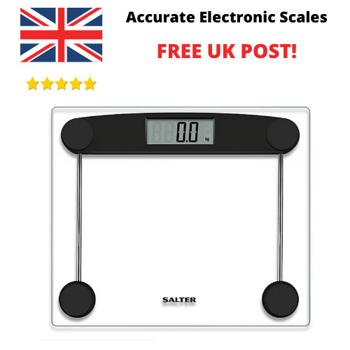Salter Compact Platform Electronic Digital Lcd Display Bathroom Scale