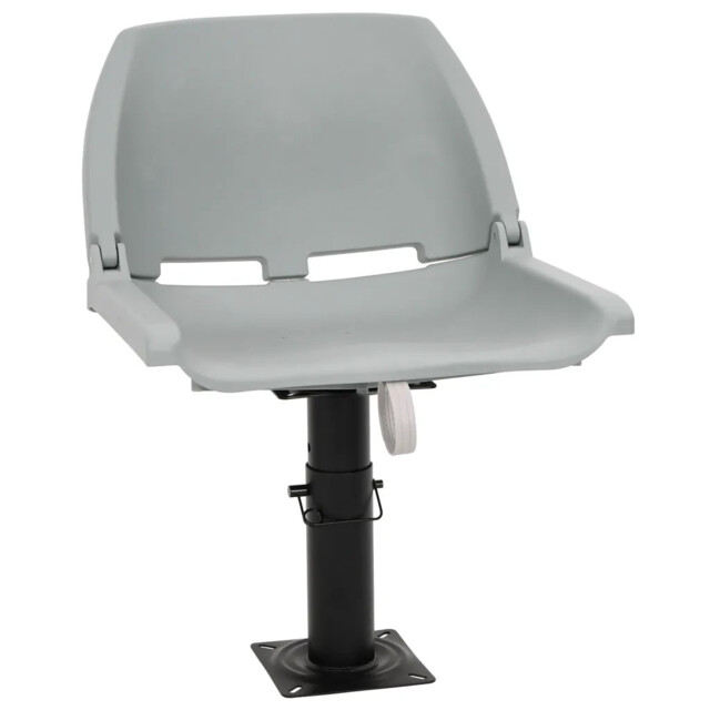 Boat Seat Foldable Grey 48x51x41cm Plastic W/ Adjustable Steel Comfort