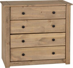 Panama 4 Drawer Chest Of Drawers Natural Mexican Waxed Pine Finish