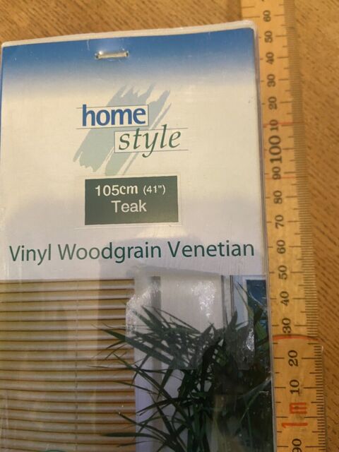 Blind Brand Venetian Blind Vinyl Woodgrain Teak 105cm Width