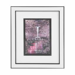 Widdop & Co. Iframe Stylish Plastic Black & White 5 X 7 Photo Frame