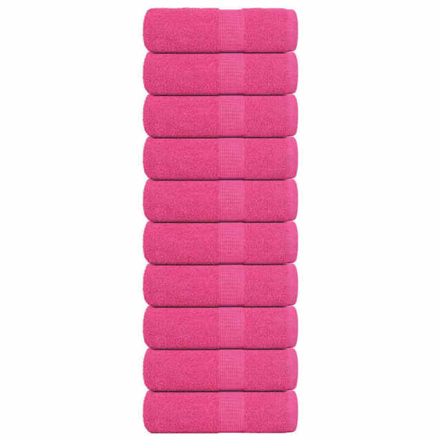 Soap Towels 10 Pcs Pink 30x30 Cm 360 Gsm 100% Cotton Vidaxl