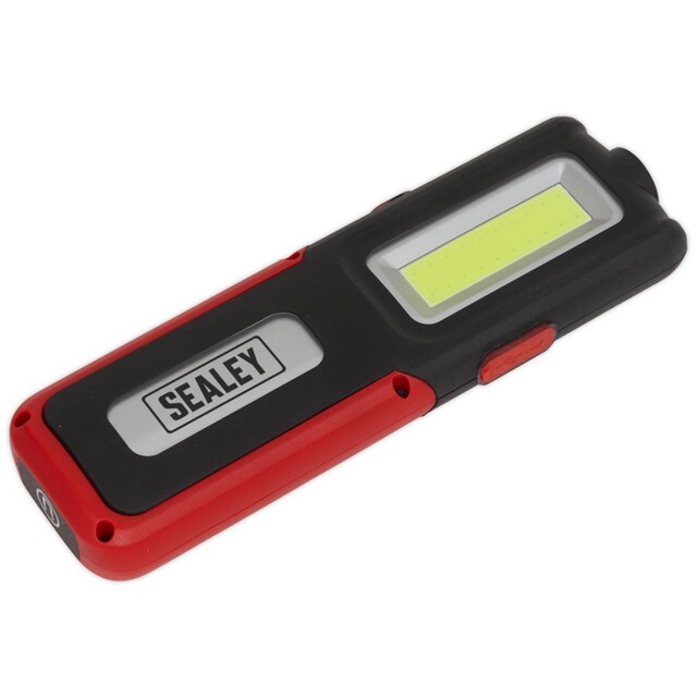 Sealey Rechargeable Inspection Lamp Red 5w Cob + 3w Led + Power Bank