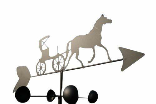 Horse & Carriage Steel Weathervane With Ground Spike And Wall Fixing