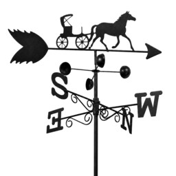 Horse & Carriage Weathervane – Steel Wind Direction Indicator 1.7m