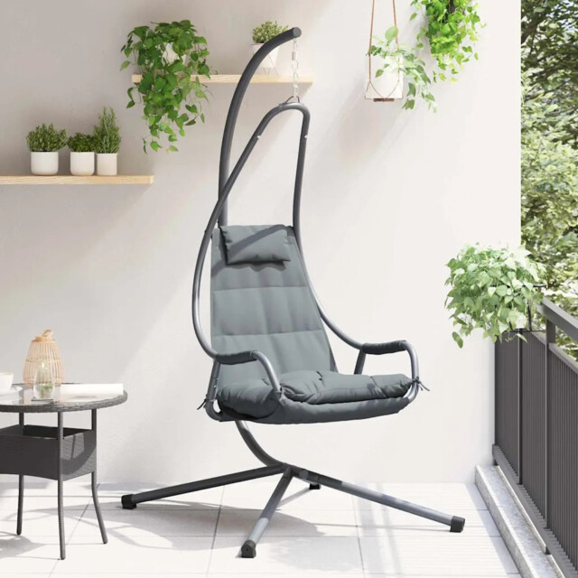 Hanging Egg Chair Folding Anthracite 94 X 107 X 196.5 Cm Steel Vidaxl