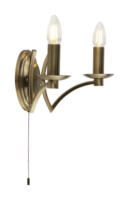 Wall Light Brass Ascot Antique Searchlight 41312-2ab