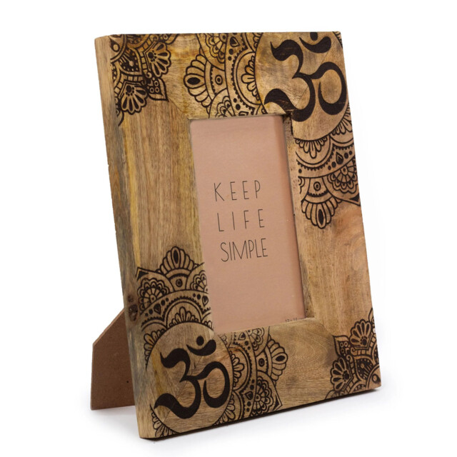 Medium Mango Wood Picture Framel (for 10x15cm) 26x20x2cm - Mandala -