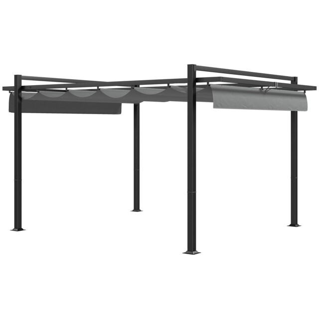 Outsunny 3 X 4m Pergola With Retractable Roof And Aluminium Frame,