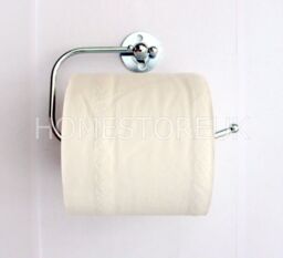 Toilet Loo Roll Paper Holder Chrome Metal Wall Mount Mounted With