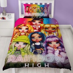 Rainbow High Single Bed Duvet Cover Set Glow 2-in-1 Designs Kids