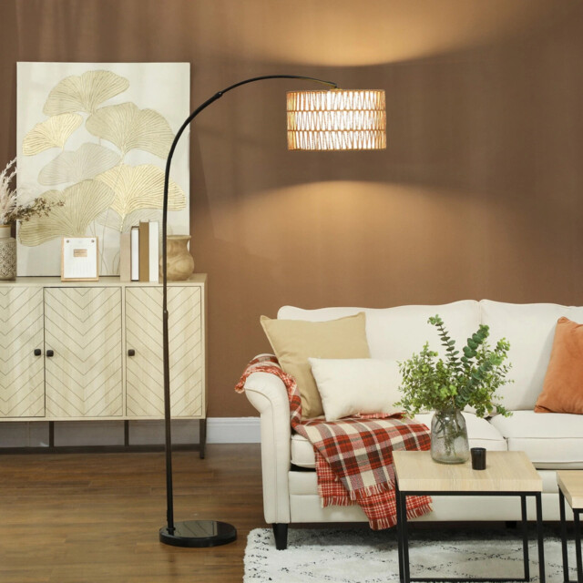 Homcom Floor Lamp For Living Room, Standing Lamp With Foot Switch -