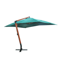 Hanging Garden Parasol 400x300x285cm Green Polyester Canopy Bamboo