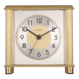 Acctim Brass Effect Quartz Battery Mantel Clock With Clear Face