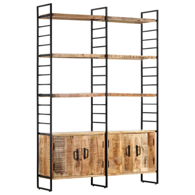 4-tier Bookcase 124x30x180 Cm Rough Mango Wood Vidaxl