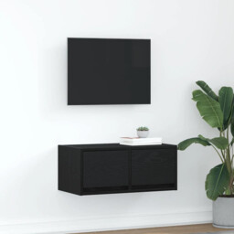 Tv Cabinet Black Oak 60x31x25.5 Cm Engineered Wood Vidaxl