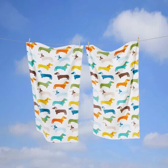 Multi Dog Dachshund Fun Novelty 70x120cm 100% Cotton Towel