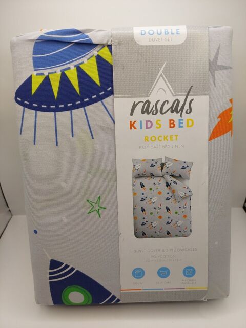 Rascal Kids Bed Rocketship Double Duvet Set- Brand Duvet Set