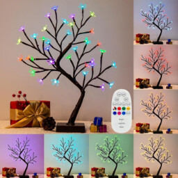 Cherry Blossom Tree Lamp Flower, 36 Led Twinkling Spirit Tree Colour