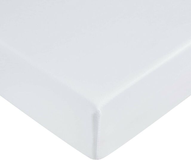 Microfibre Fitted Sheet, Double - Bright White