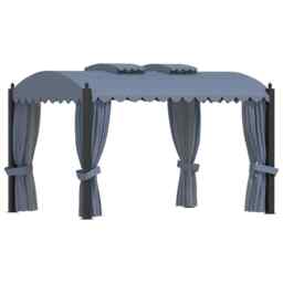 Gazebo With Curtains 3x4 M Anthracite Steel Vidaxl