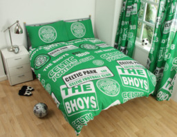 Celtic F.c. 'patch' Double Duvet Cover Bedding Set Reversible Quilt