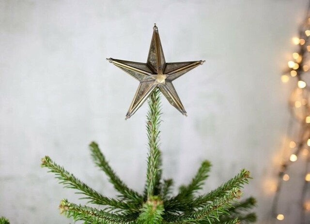 Star Tree Topper, Gold Brass & Mirror Glass Bakara Nkuku Metallic